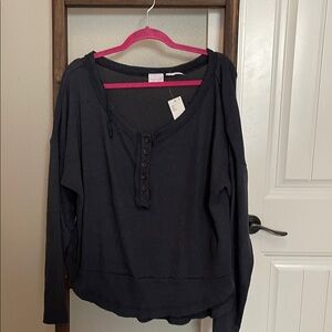 Urban Outfitters Black Buttoned Sweatshirt